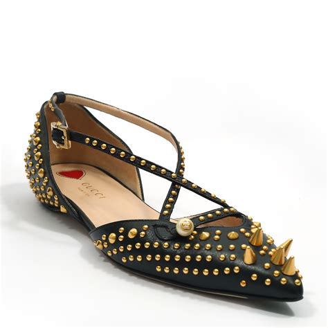 gucci black studded sandals|Gucci black sandals flat.